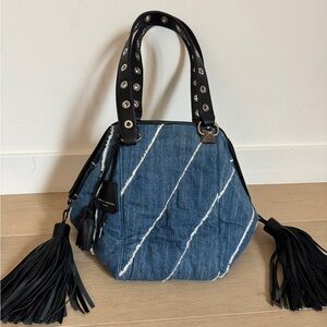 Rare Sonia Rykiel denim & leather bag